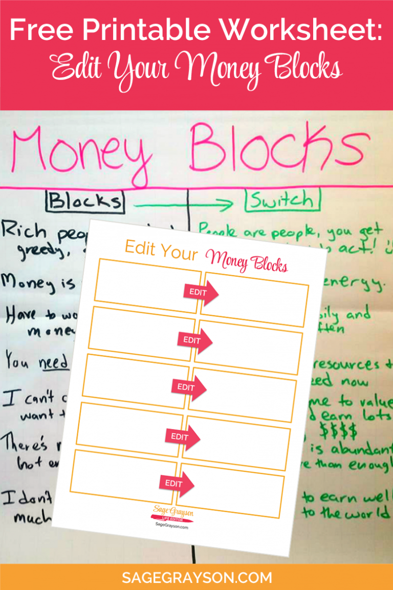 Printable Worksheet Edit Your Money Blocks Sage Grayson Life Editor
